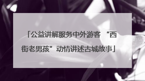 公益讲解服务中外游客 “西街老男孩”动情讲述古城故事