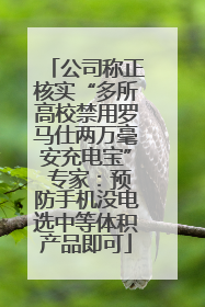 公司称正核实“多所高校禁用罗马仕两万毫安充电宝” 专家：预防手机没电选中等体积产品即可