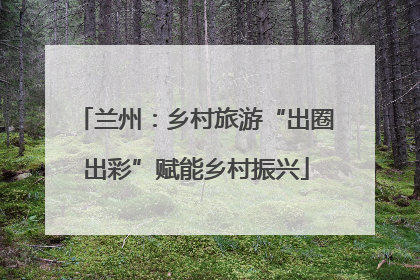 兰州：乡村旅游“出圈出彩”赋能乡村振兴