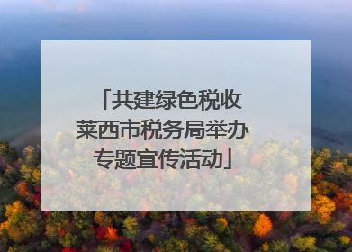 共建绿色税收 莱西市税务局举办专题宣传活动