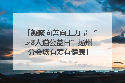 凝聚向善向上力量 “5·8人道公益日”扬州分会场有爱有健康