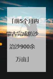 前5个月内蒙古完成防沙治沙900余万亩