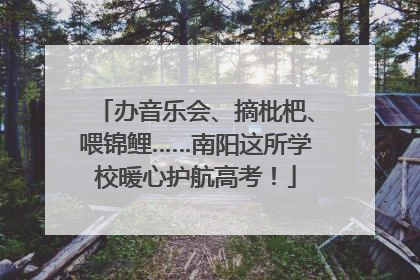 办音乐会、摘枇杷、喂锦鲤……南阳这所学校暖心护航高考！