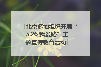 北京多地组织开展“5.26 我爱路”主题宣传教育活动