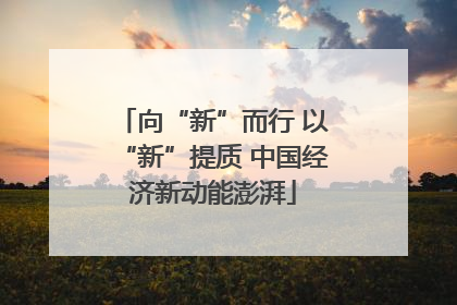 向“新”而行 以“新”提质 中国经济新动能澎湃