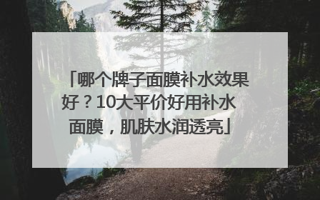 哪个牌子面膜补水效果好？10大平价好用补水面膜，肌肤水润透亮