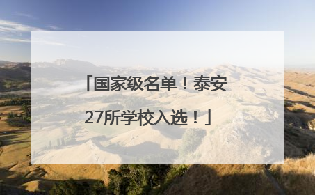 国家级名单！泰安27所学校入选！