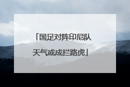 国足对阵印尼队 天气或成拦路虎