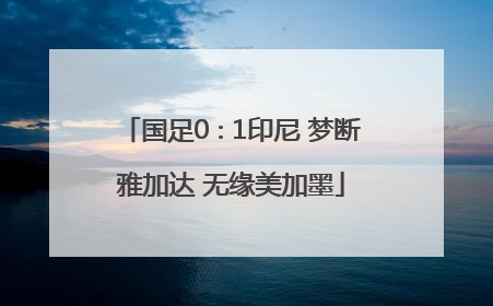 国足0∶1印尼 梦断雅加达 无缘美加墨