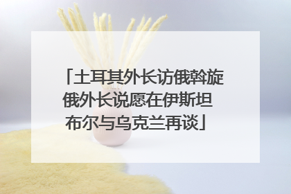 土耳其外长访俄斡旋 俄外长说愿在伊斯坦布尔与乌克兰再谈