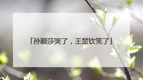 孙颖莎哭了，王楚钦笑了