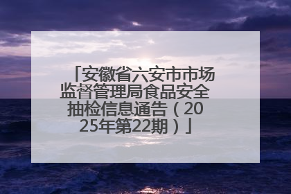 安徽省六安市市场监督管理局食品安全抽检信息通告（2025年第22期）