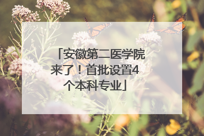 安徽第二医学院来了！首批设置4个本科专业