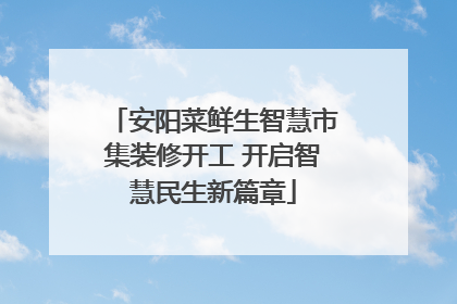 安阳菜鲜生智慧市集装修开工 开启智慧民生新篇章