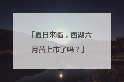 夏日来临，西湖六月黄上市了吗？