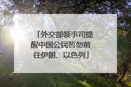 外交部领事司提醒中国公民暂勿前往伊朗、以色列