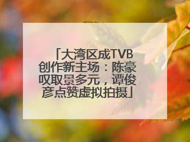 大湾区成TVB创作新主场：陈豪叹取景多元，谭俊彦点赞虚拟拍摄