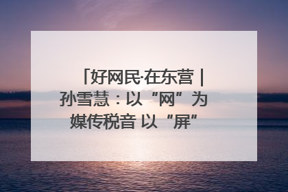 好网民·在东营｜孙雪慧：以“网”为媒传税音 以“屏”为介助发展