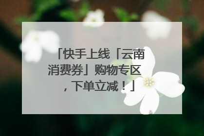 快手上线「云南消费券」购物专区，下单立减！