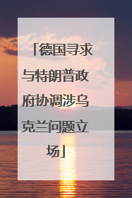 德国寻求与特朗普政府协调涉乌克兰问题立场