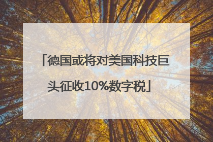 德国或将对美国科技巨头征收10%数字税