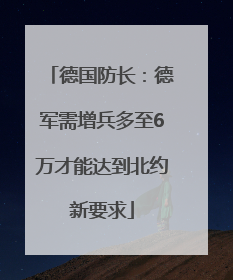 德国防长：德军需增兵多至6万才能达到北约新要求