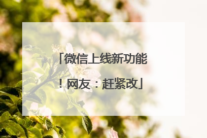 微信上线新功能！网友：赶紧改