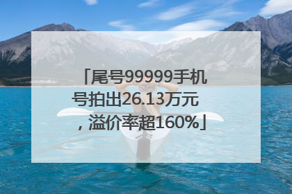 尾号99999手机号拍出26.13万元，溢价率超160%