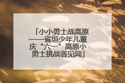 小小勇士战高原——省垣少年儿童庆“六一”高原小勇士挑战赛见闻