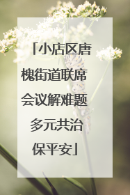 小店区唐槐街道联席会议解难题 多元共治保平安