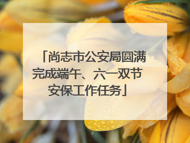 尚志市公安局圆满完成端午、六一双节安保工作任务