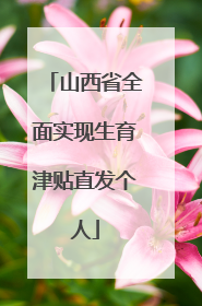 山西省全面实现生育津贴直发个人