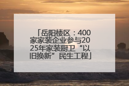岳阳楼区：400家家装企业参与2025年家装厨卫“以旧换新”民生工程