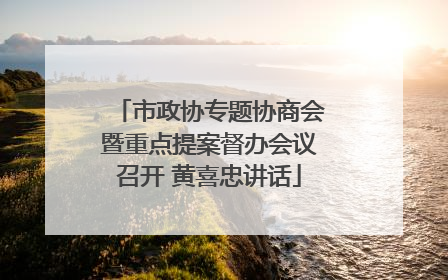 市政协专题协商会暨重点提案督办会议召开 黄喜忠讲话