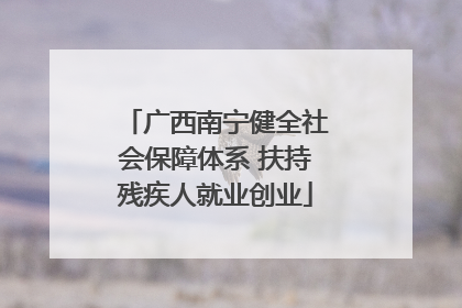 广西南宁健全社会保障体系 扶持残疾人就业创业