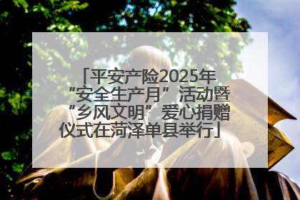 平安产险2025年“安全生产月”活动暨“乡风文明”爱心捐赠仪式在菏泽单县举行