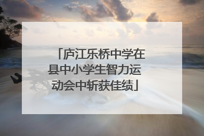 庐江乐桥中学在县中小学生智力运动会中斩获佳绩