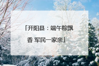 开阳县：端午粽飘香 军民一家亲