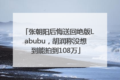 张朝阳后悔送回绝版Labubu，胡润称没想到能拍到108万