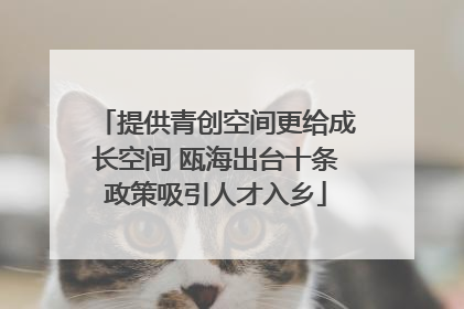 提供青创空间更给成长空间 瓯海出台十条政策吸引人才入乡