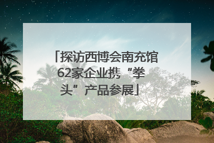 探访西博会南充馆 62家企业携“拳头”产品参展