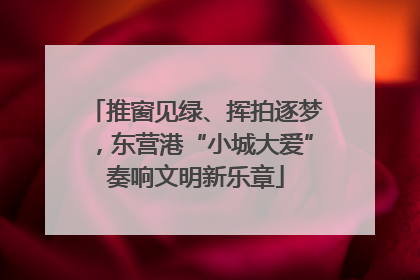 推窗见绿、挥拍逐梦，东营港“小城大爱”奏响文明新乐章