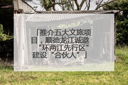 推介五大文旅项目，顺德龙江诚邀“环两江先行区”建设“合伙人”