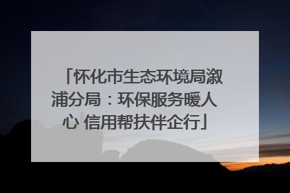 怀化市生态环境局溆浦分局：环保服务暖人心 信用帮扶伴企行