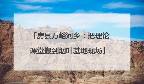 房县万峪河乡：把理论课堂搬到烟叶基地现场