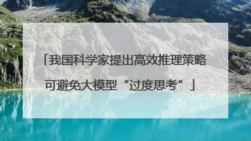 我国科学家提出高效推理策略 可避免大模型“过度思考”