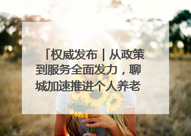 权威发布｜从政策到服务全面发力，聊城加速推进个人养老金制度落地
