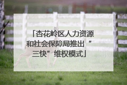 杏花岭区人力资源和社会保障局推出“三快”维权模式