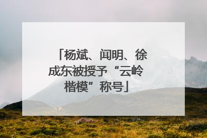 杨斌、闻明、徐成东被授予“云岭楷模”称号