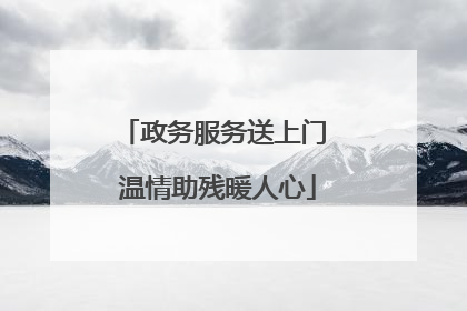政务服务送上门 温情助残暖人心